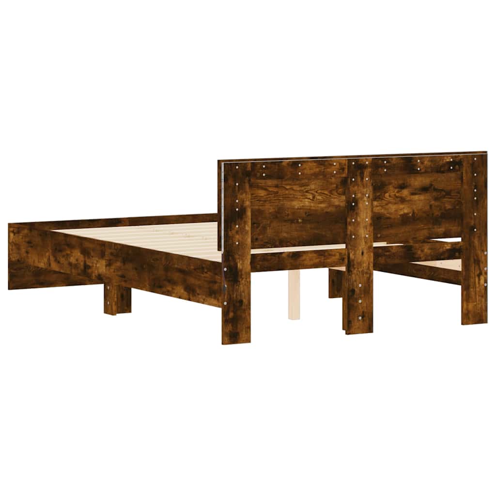 Okvir za krevet s uzglavljem i LED boja hrasta 135x190 cm