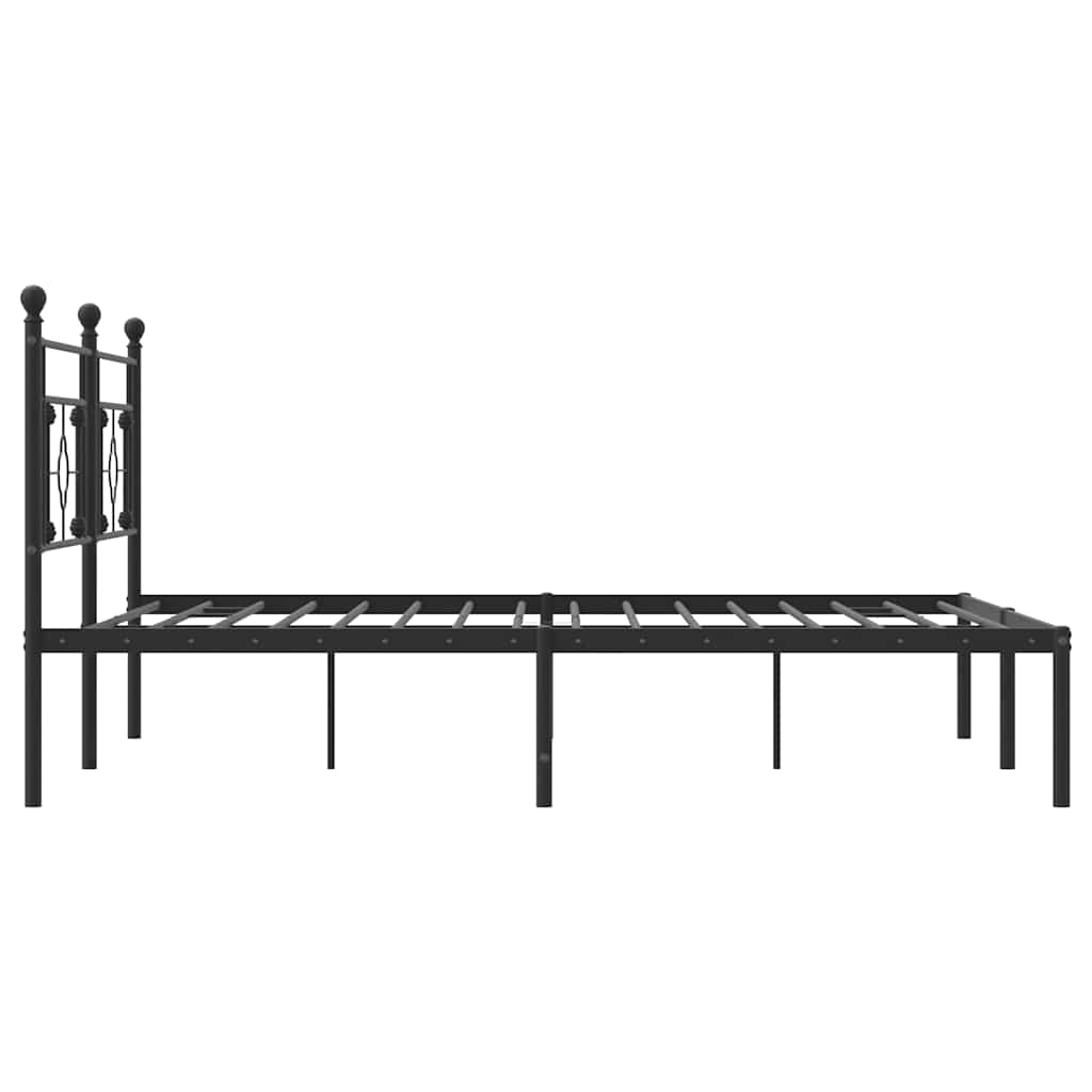 Metalni okvir za krevet s uzglavljem crni 183x213 cm