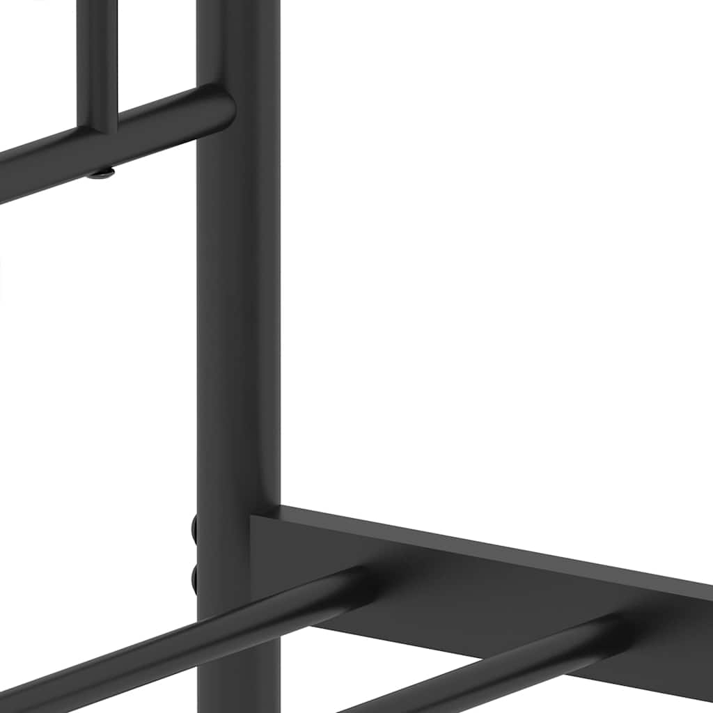 Metalni okvir za krevet s uzglavljem crni 183x213 cm
