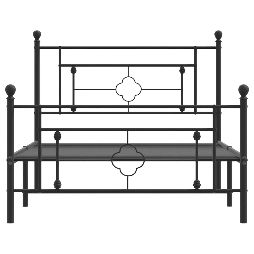 Metalni okvir kreveta uzglavlje i podnožje crni 107x203 cm