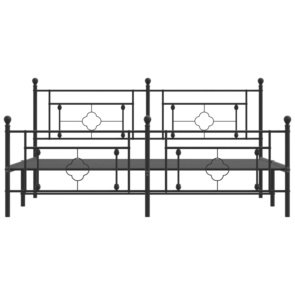 Metalni okvir kreveta uzglavlje i podnožje crni 183x213 cm