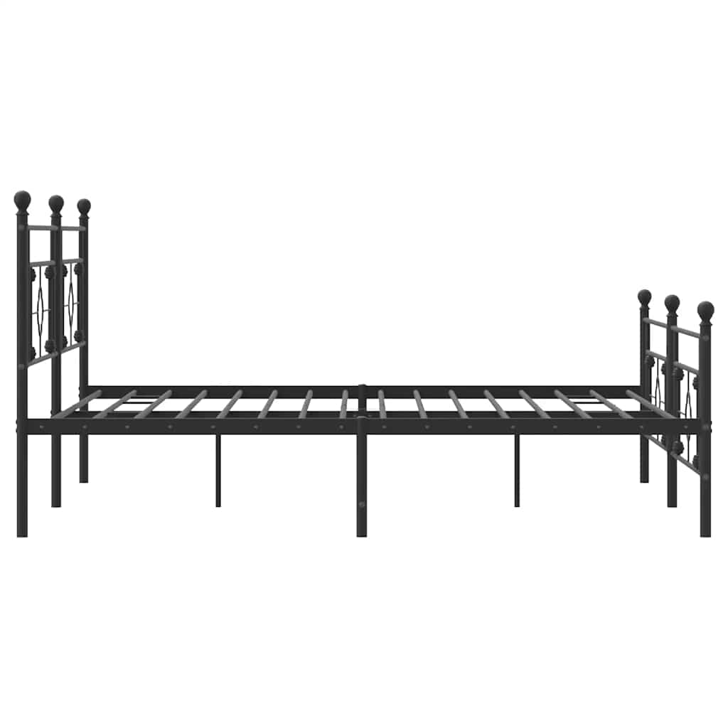 Metalni okvir kreveta uzglavlje i podnožje crni 193x203 cm