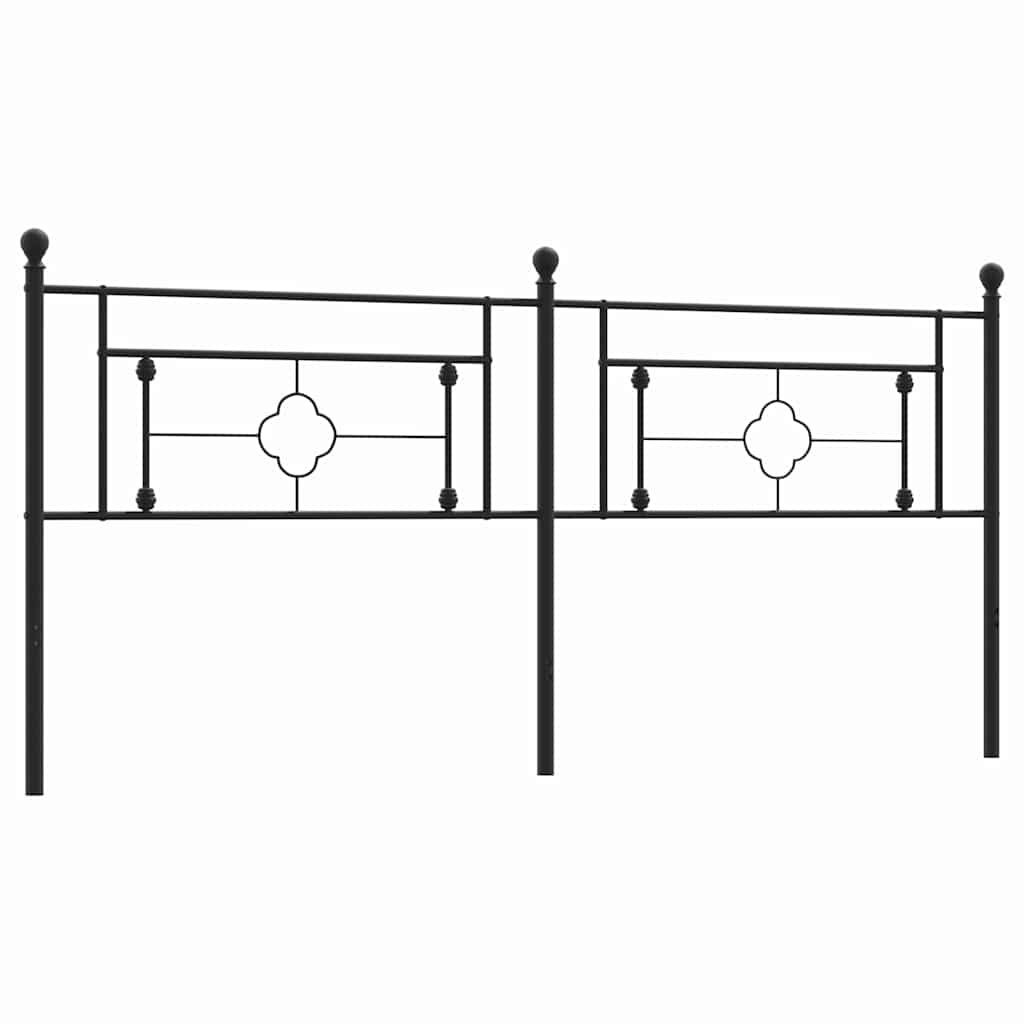Metalno zamjensko uzglavlje crno 200 cm