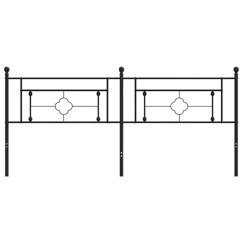 Metalno zamjensko uzglavlje crno 200 cm
