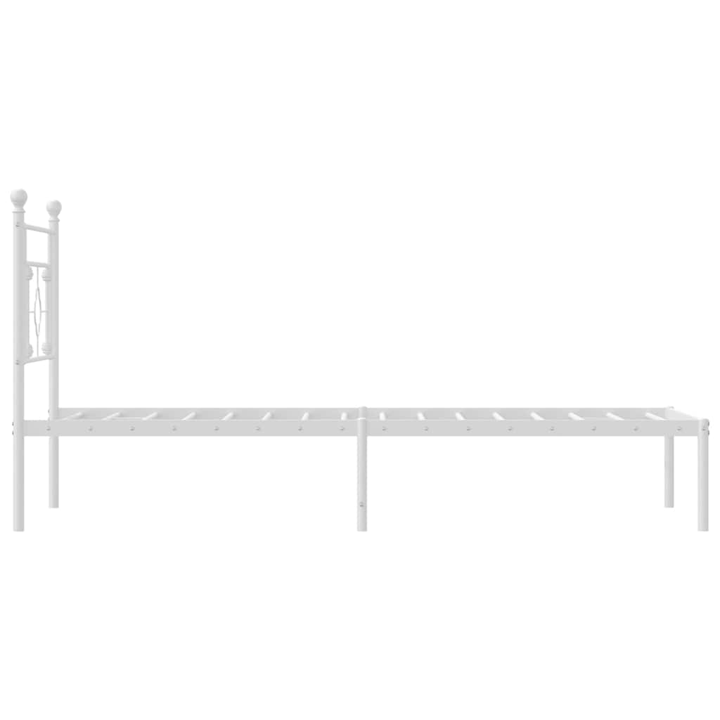 Metalni okvir za krevet s uzglavljem bijeli 100x200 cm