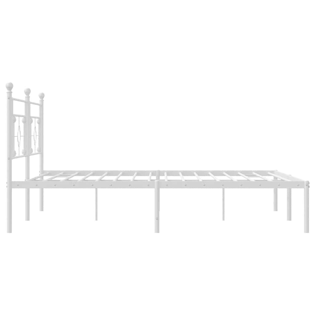 Metalni okvir za krevet s uzglavljem bijeli 193x203 cm