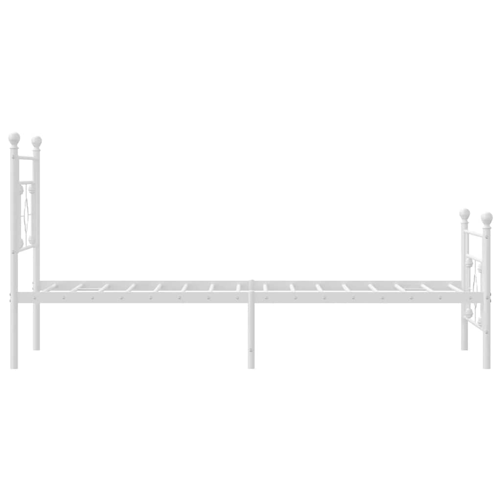 Metalni okvir kreveta uzglavlje i podnožje bijeli 100x200 cm