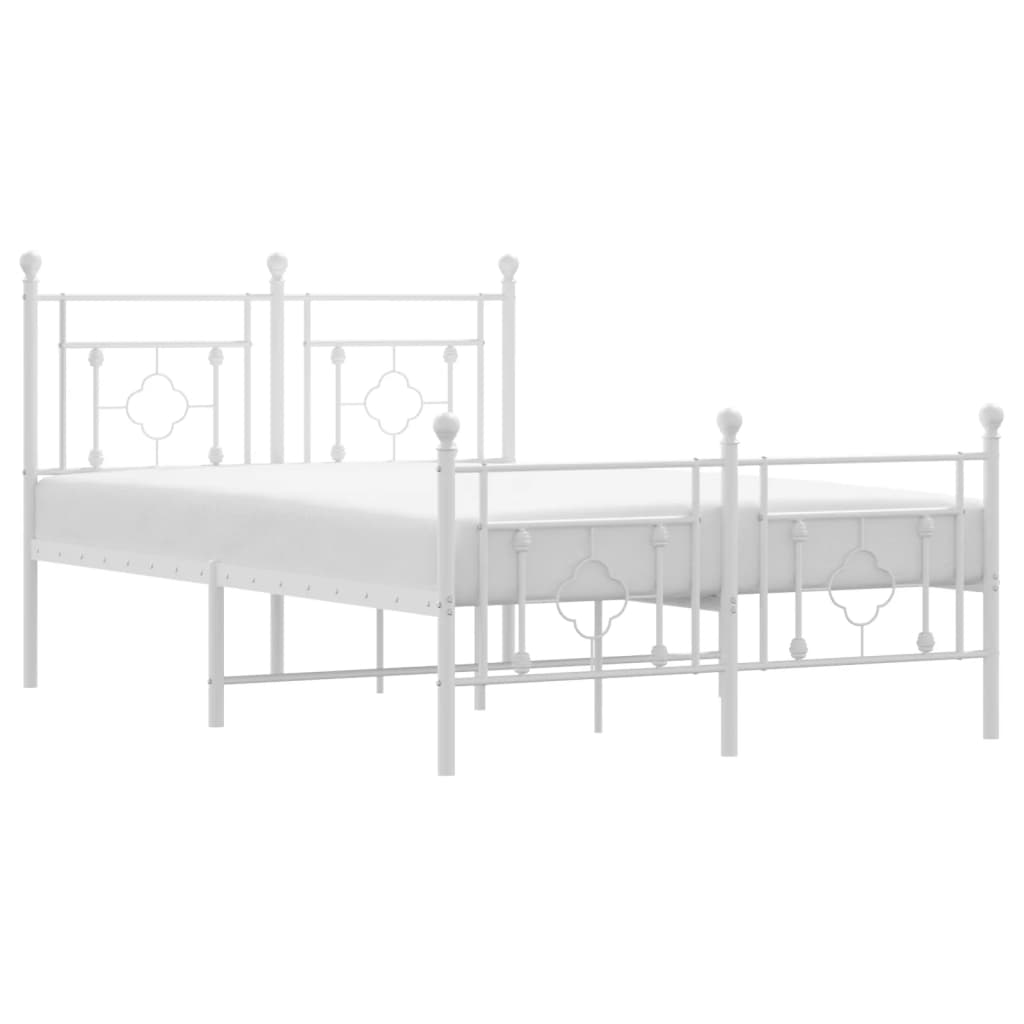 Metalni okvir kreveta uzglavlje i podnožje bijeli 120x200 cm