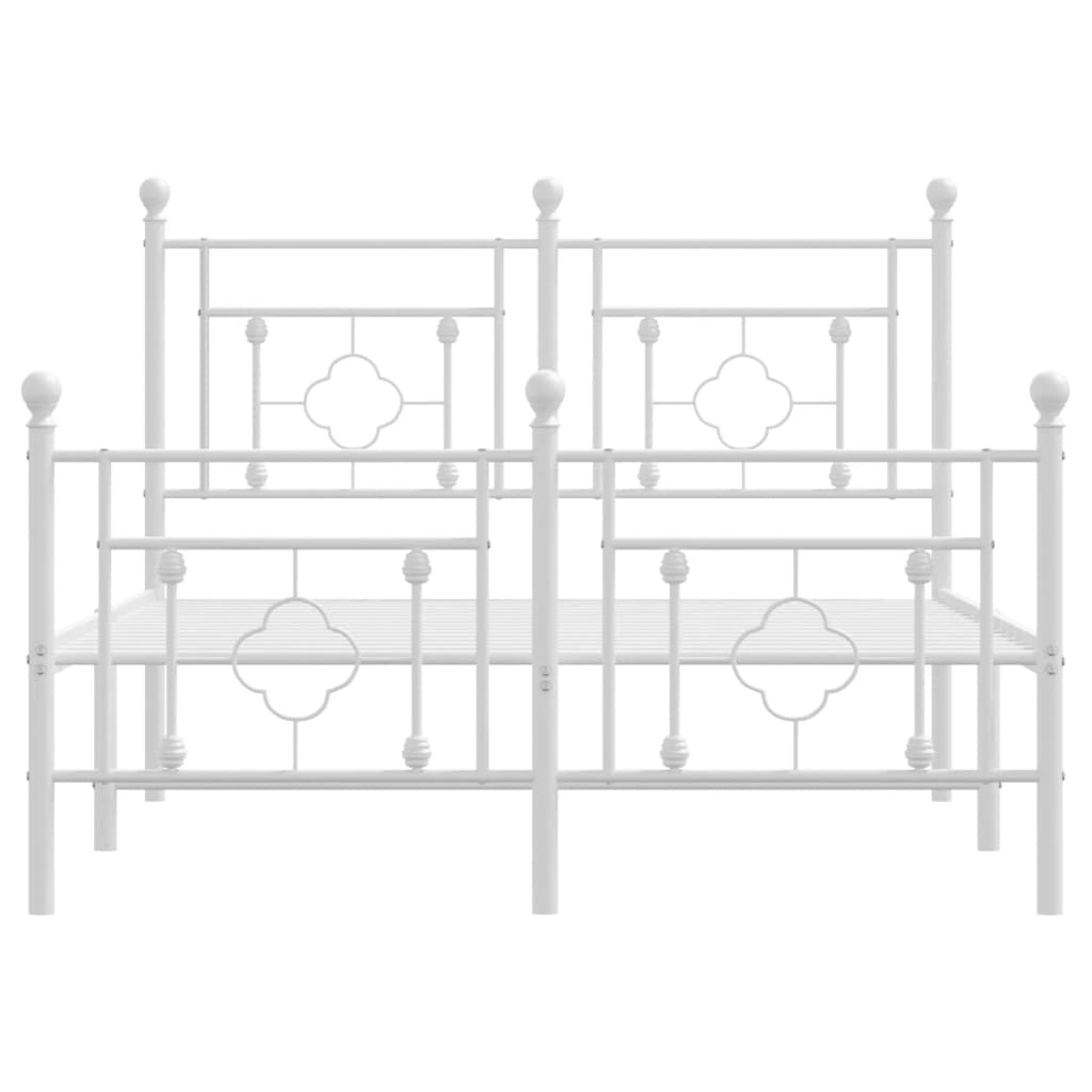 Metalni okvir kreveta uzglavlje i podnožje bijeli 120x200 cm
