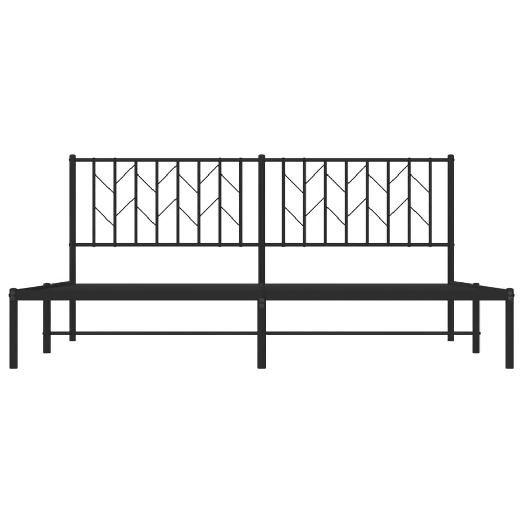 Metalni okvir za krevet s uzglavljem crni 180x200 cm