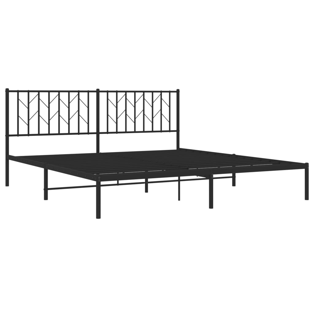 Metalni okvir za krevet s uzglavljem crni 183x213 cm