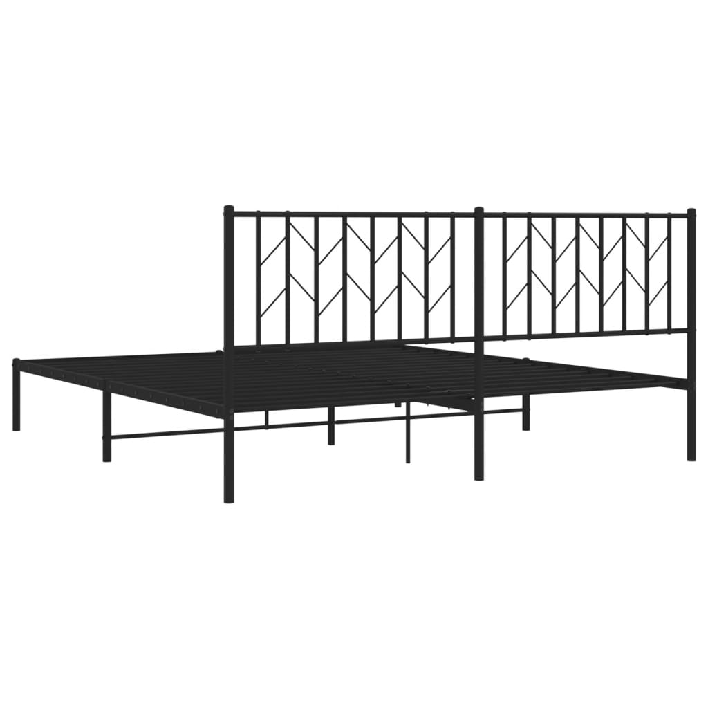 Metalni okvir za krevet s uzglavljem crni 183x213 cm