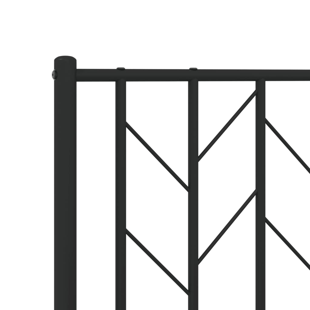 Metalni okvir kreveta uzglavlje i podnožje crni 90x190 cm