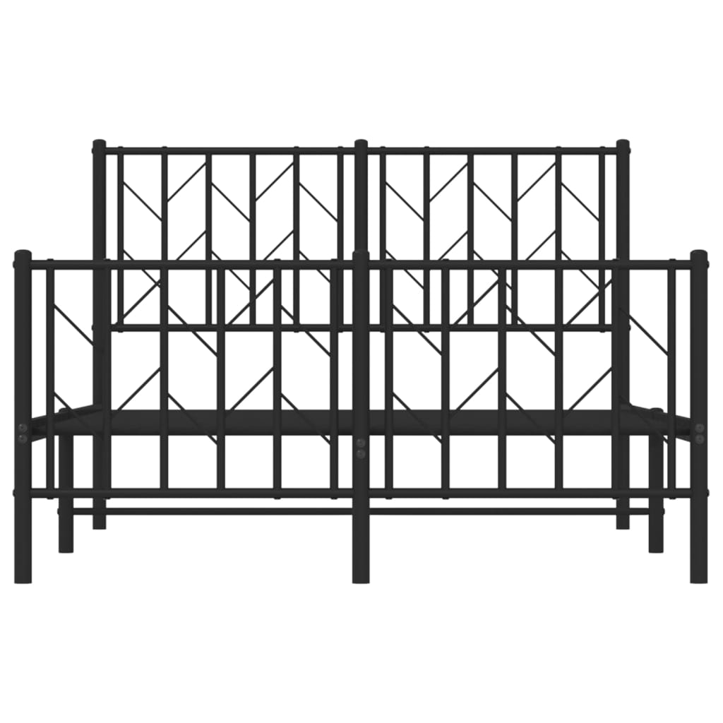 Metalni okvir kreveta uzglavlje i podnožje crni 120x190 cm