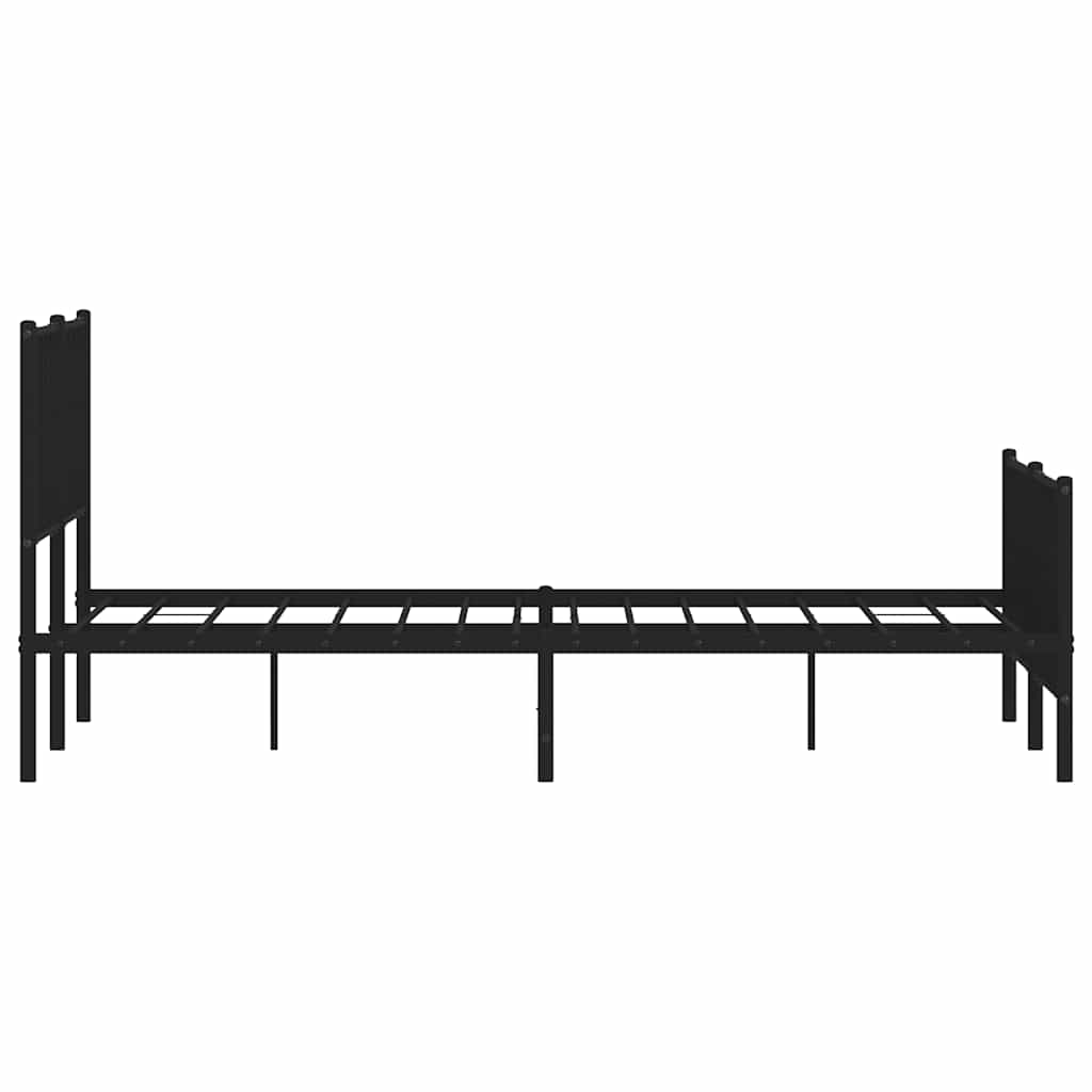 Metalni okvir kreveta uzglavlje i podnožje crni 150x200 cm