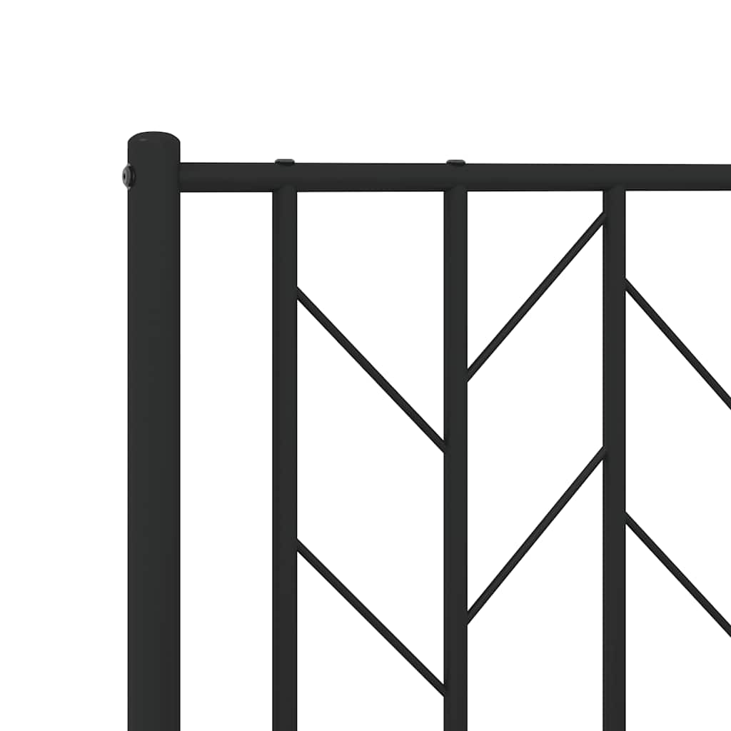 Metalni okvir kreveta uzglavlje i podnožje crni 150x200 cm