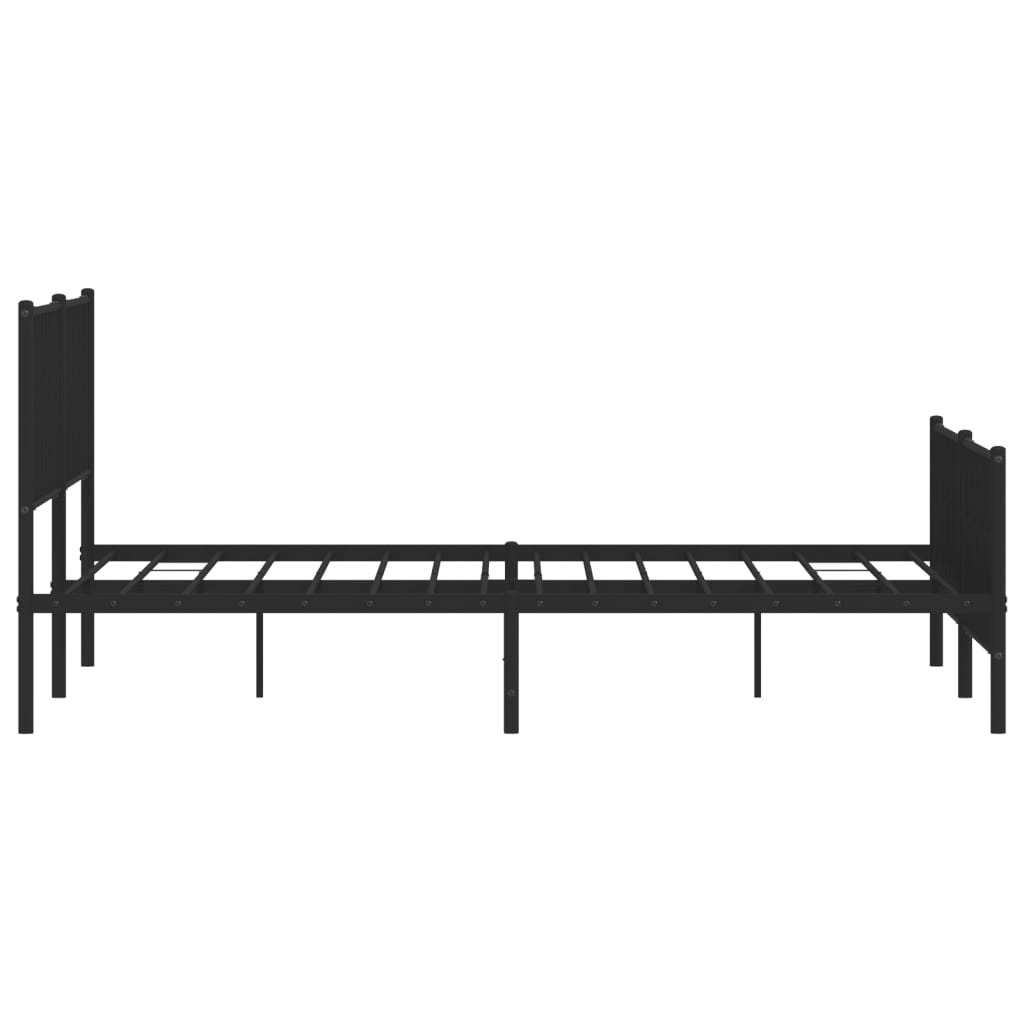 Metalni okvir kreveta uzglavlje i podnožje crni 183x213 cm