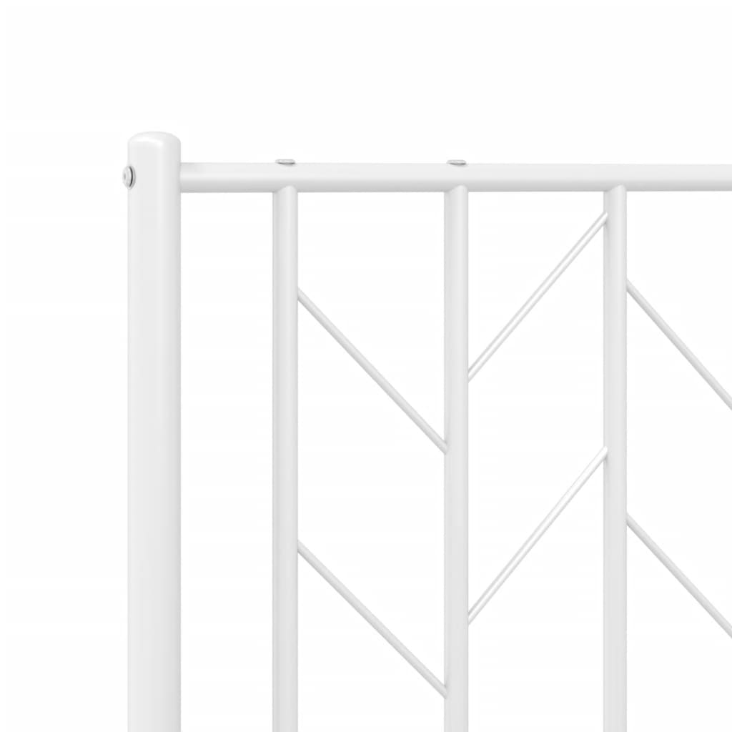 Metalni okvir za krevet s uzglavljem bijeli 90x200 cm