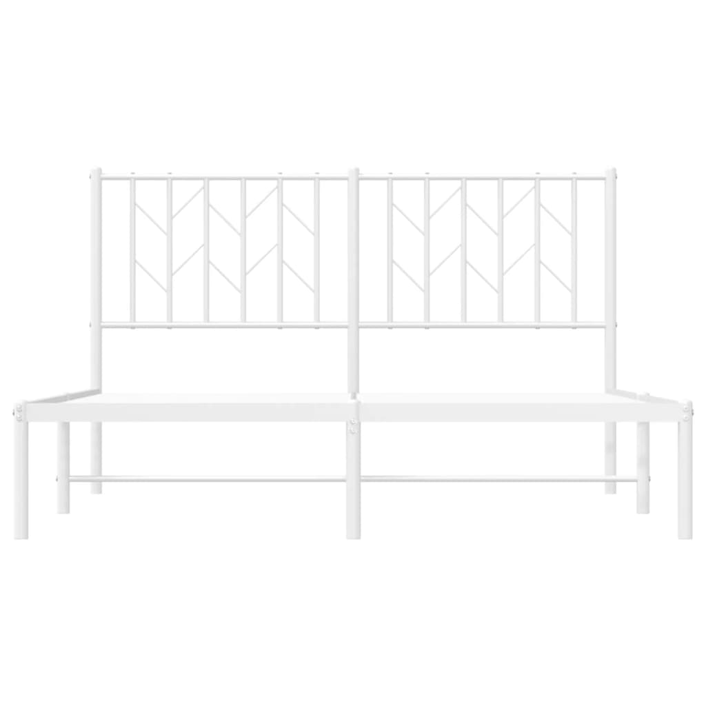 Metalni okvir za krevet s uzglavljem bijeli 140 x 200 cm