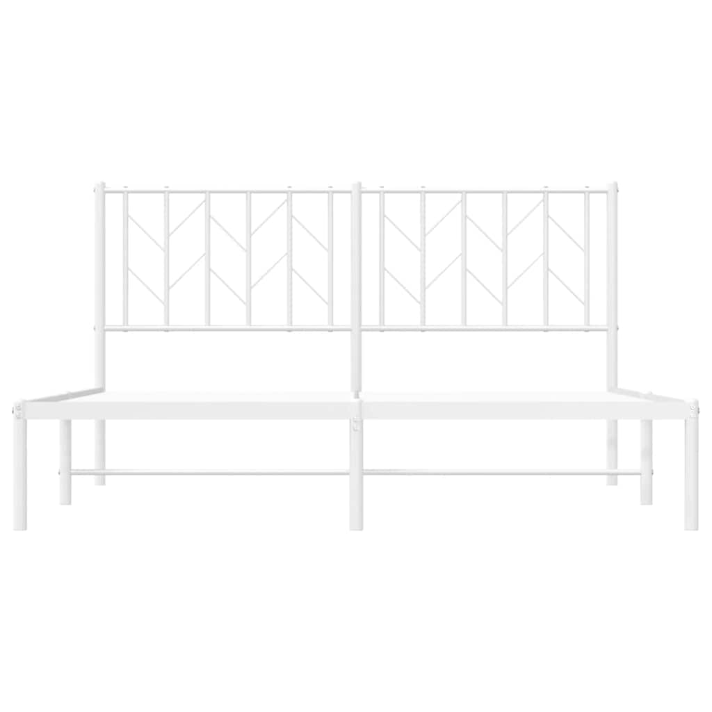 Metalni okvir za krevet s uzglavljem bijeli 150x200 cm