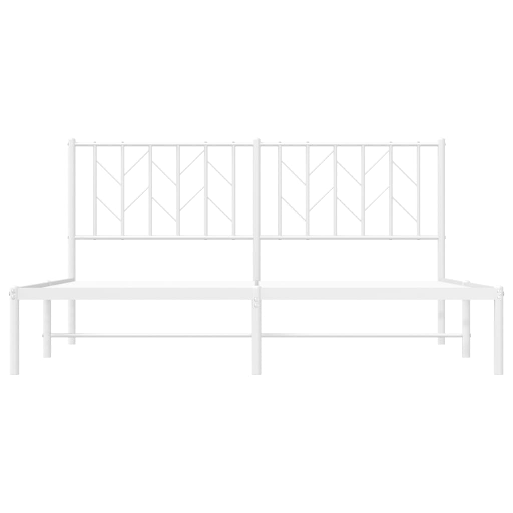 Metalni okvir za krevet s uzglavljem bijeli 160x200 cm
