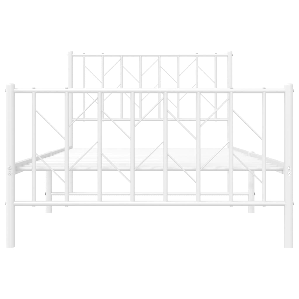 Metalni okvir kreveta s uzglavljem i podnožjem bijeli 100x200cm