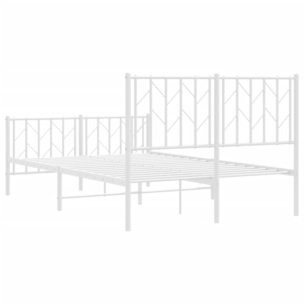 Metalni okvir kreveta uzglavlje i podnožje bijeli 120x190 cm