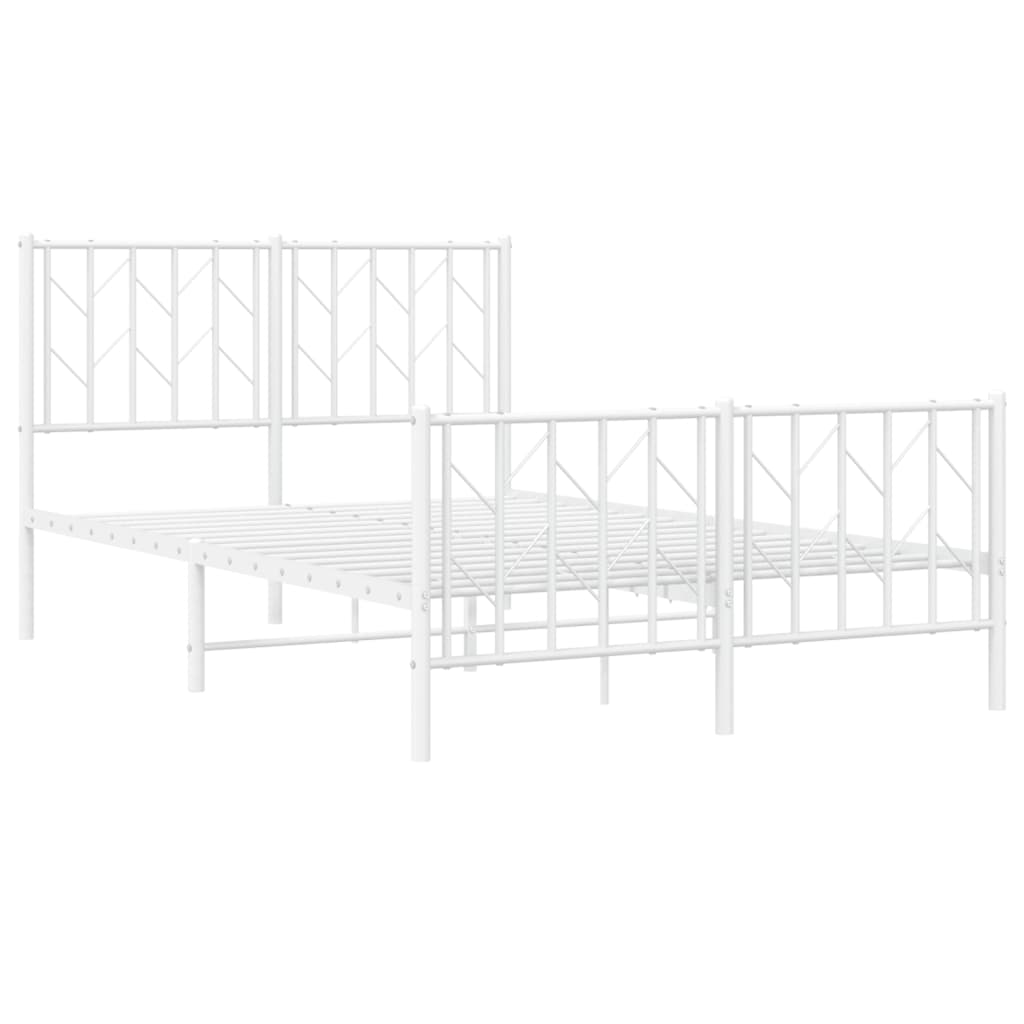 Metalni okvir kreveta uzglavlje i podnožje bijeli 120x200 cm
