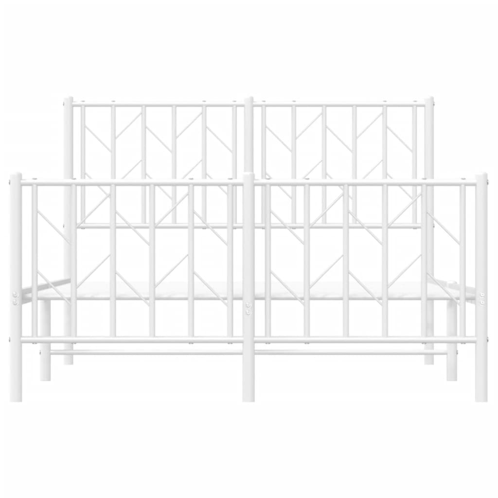 Metalni okvir kreveta uzglavlje i podnožje bijeli 120x200 cm