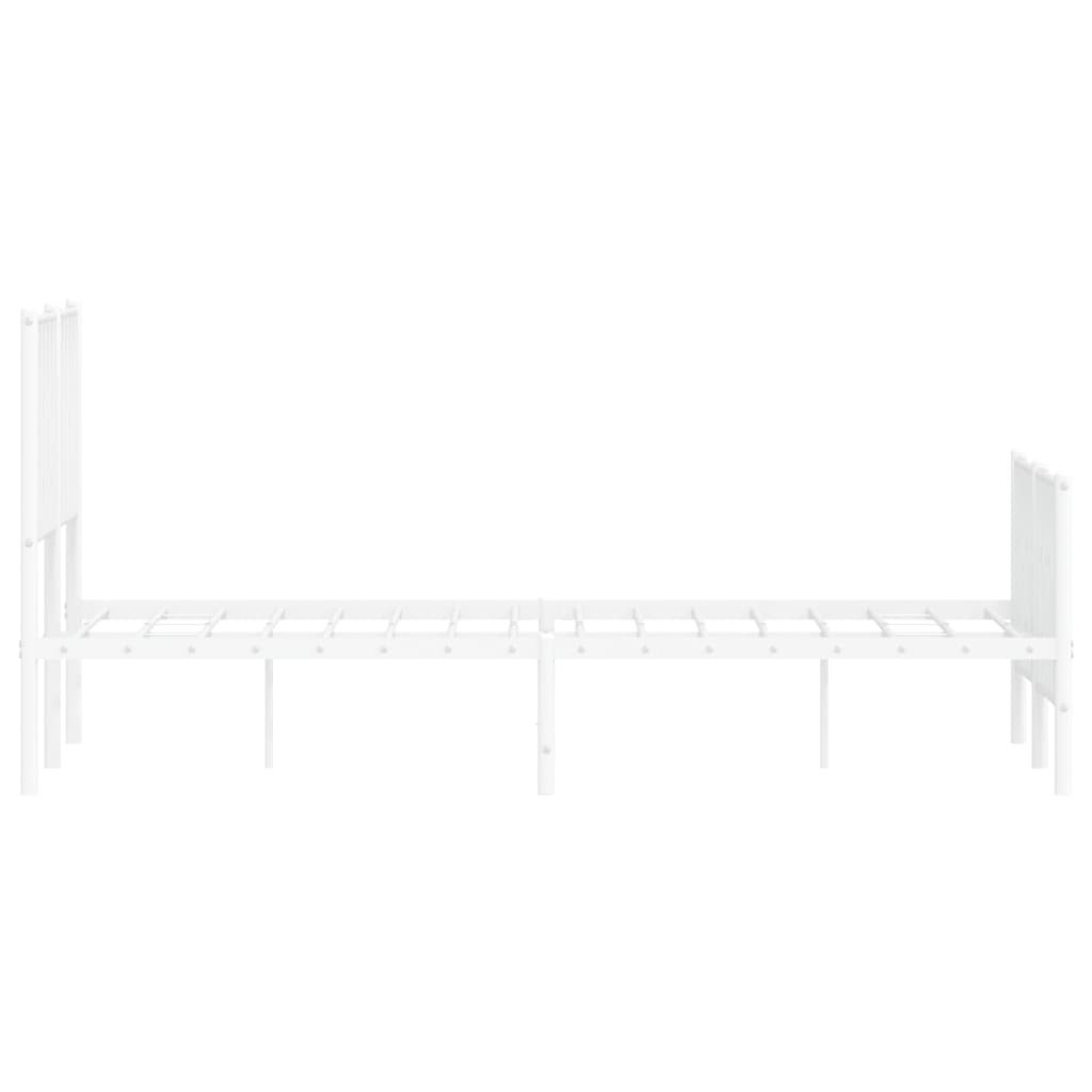 Metalni okvir kreveta uzglavlje i podnožje bijeli 120x200 cm