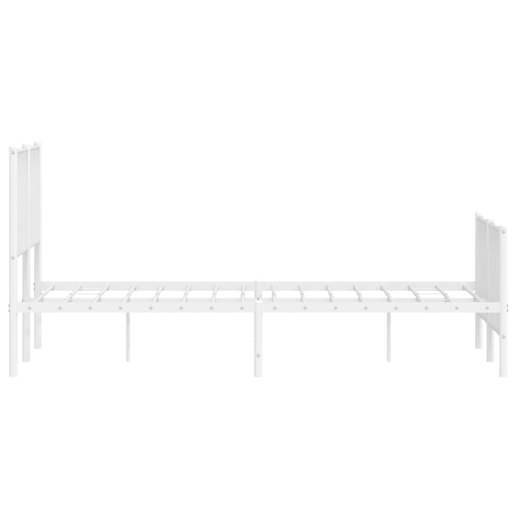 Metalni okvir kreveta uzglavlje i podnožje bijeli 135 x 190 cm
