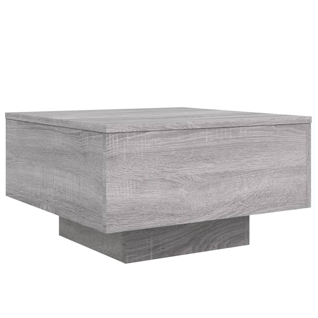 Stolić za kavu siva boja hrasta 55x55x31 cm konstruirano drvo