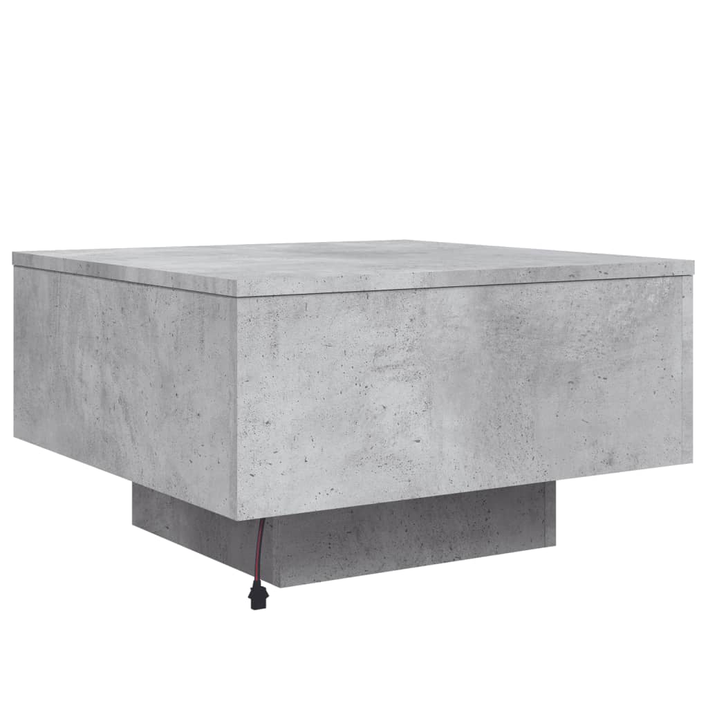 Stolić za kavu s LED svjetlima sivi boja betona 55 x 55 x 31 cm