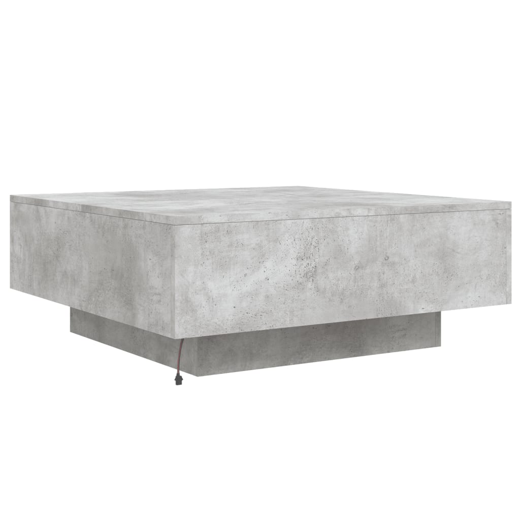 Stolić za kavu s LED svjetlima sivi boja betona 80x80x31 cm