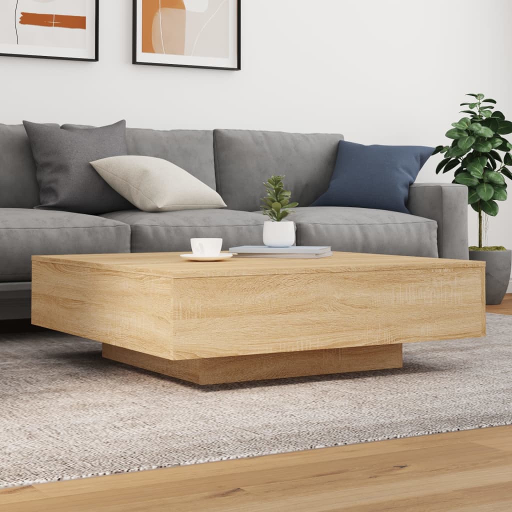Stolić za kavu boja hrasta 100x100x31 cm konstruirano drvo