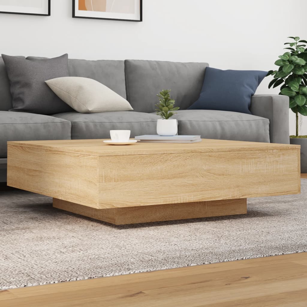 Stolić za kavu boja hrasta 100x100x31 cm konstruirano drvo