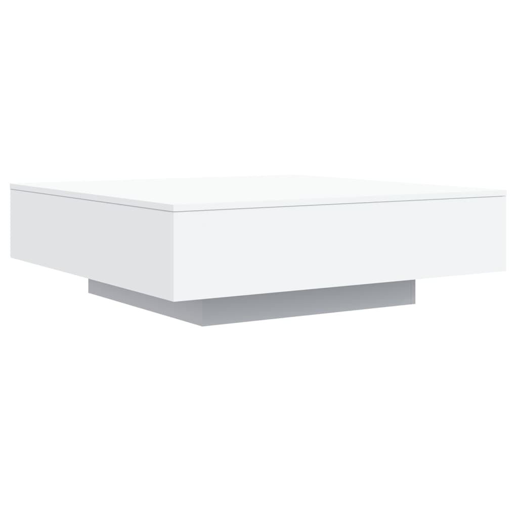 Stolić za kavu s LED svjetlima bijeli 100x100x31 cm