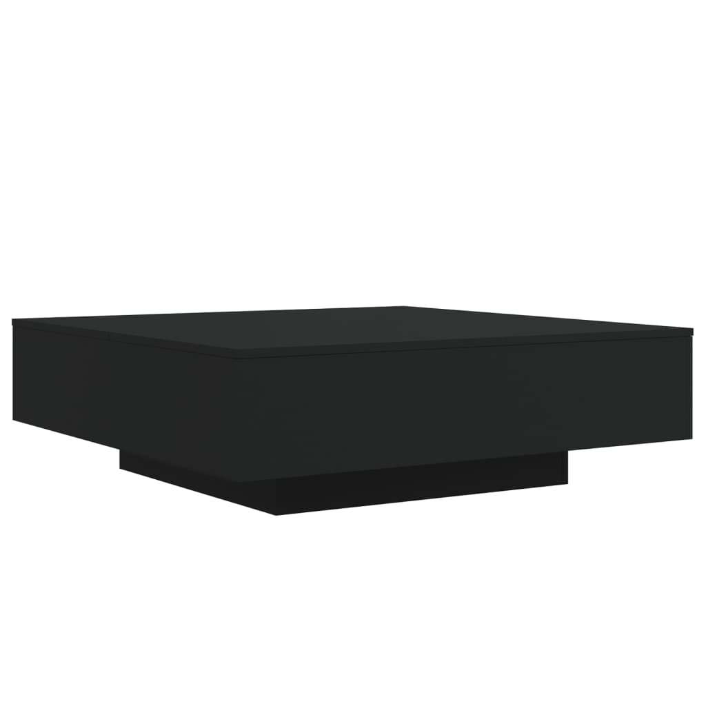 Stolić za kavu s LED svjetlima crni 100x100x31 cm