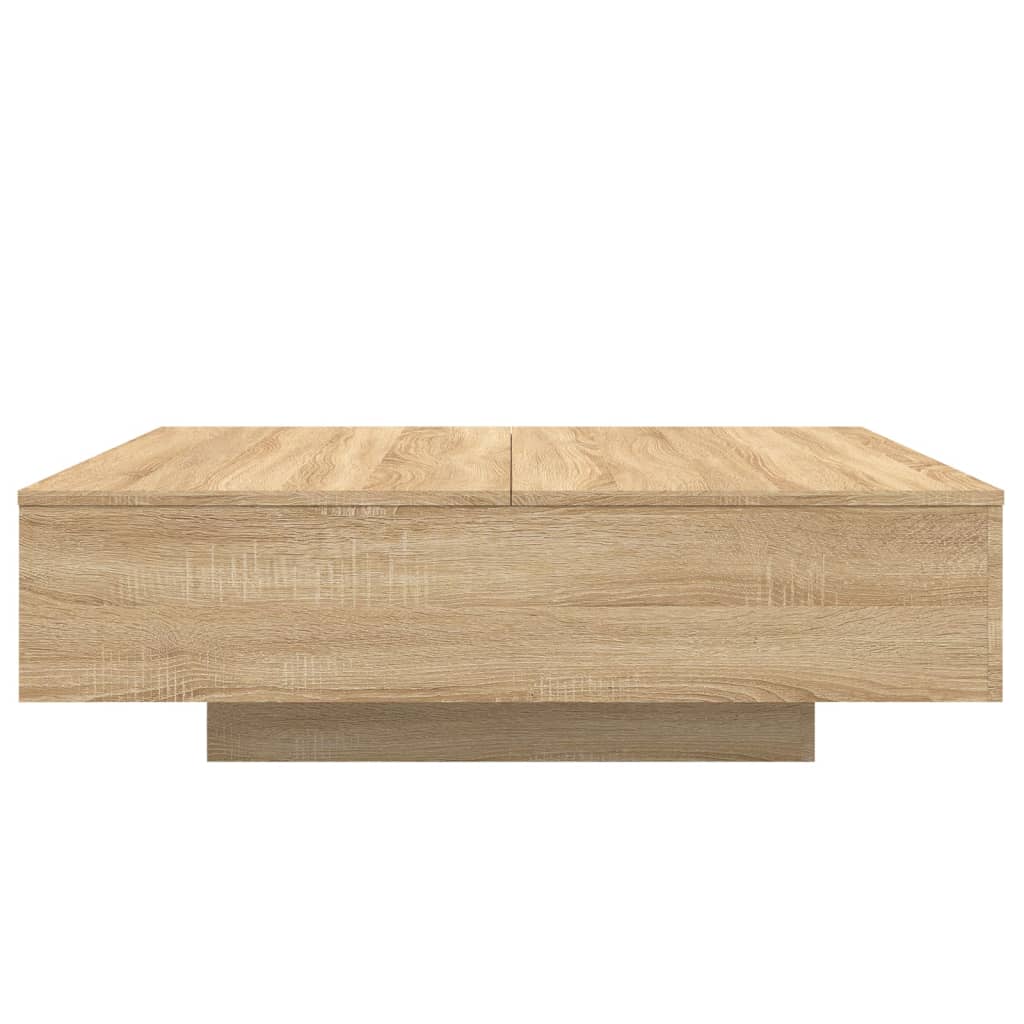 Stolić za kavu s LED svjetlima boja hrasta sonome 100x100x31 cm