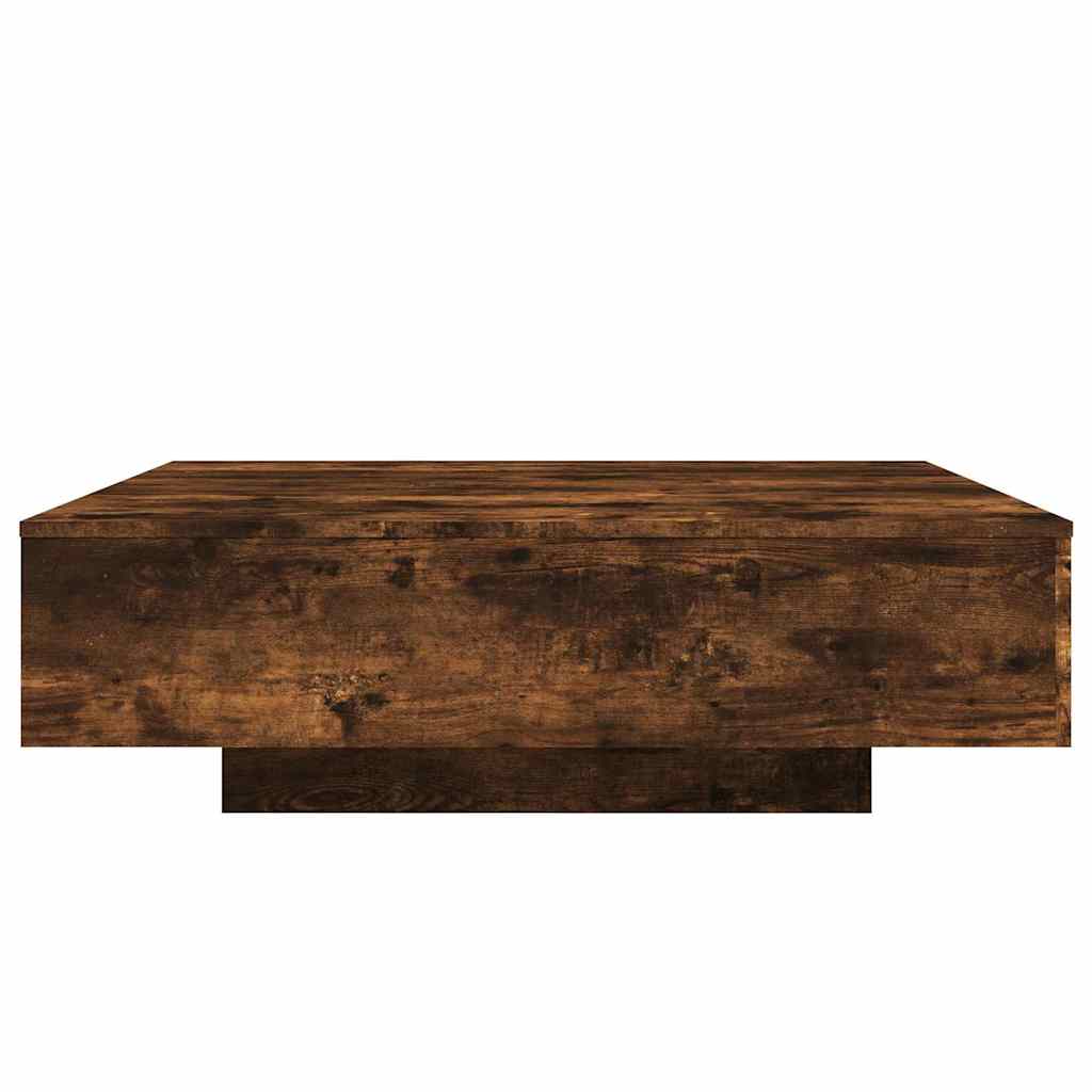 Stolić za kavu s LED svjetlima boja hrasta 100x100x31 cm