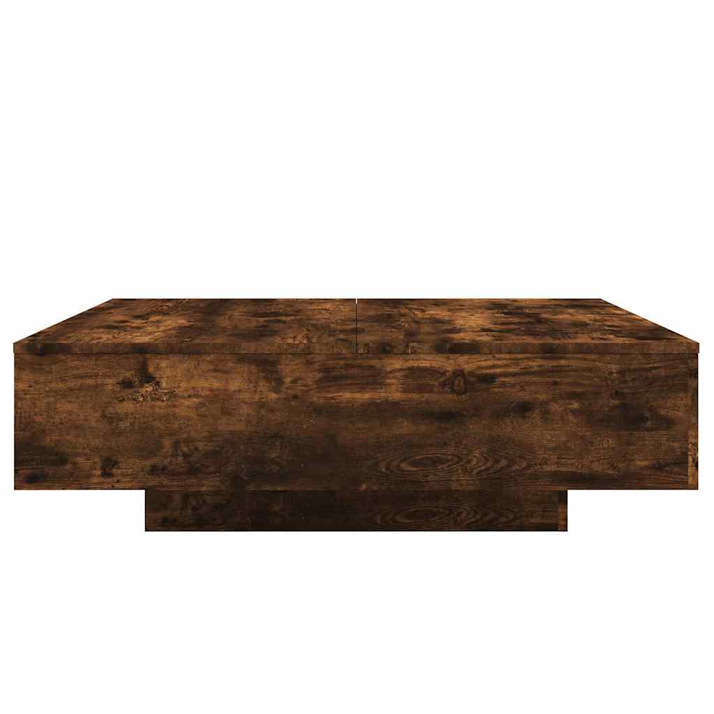 Stolić za kavu s LED svjetlima boja hrasta 100x100x31 cm