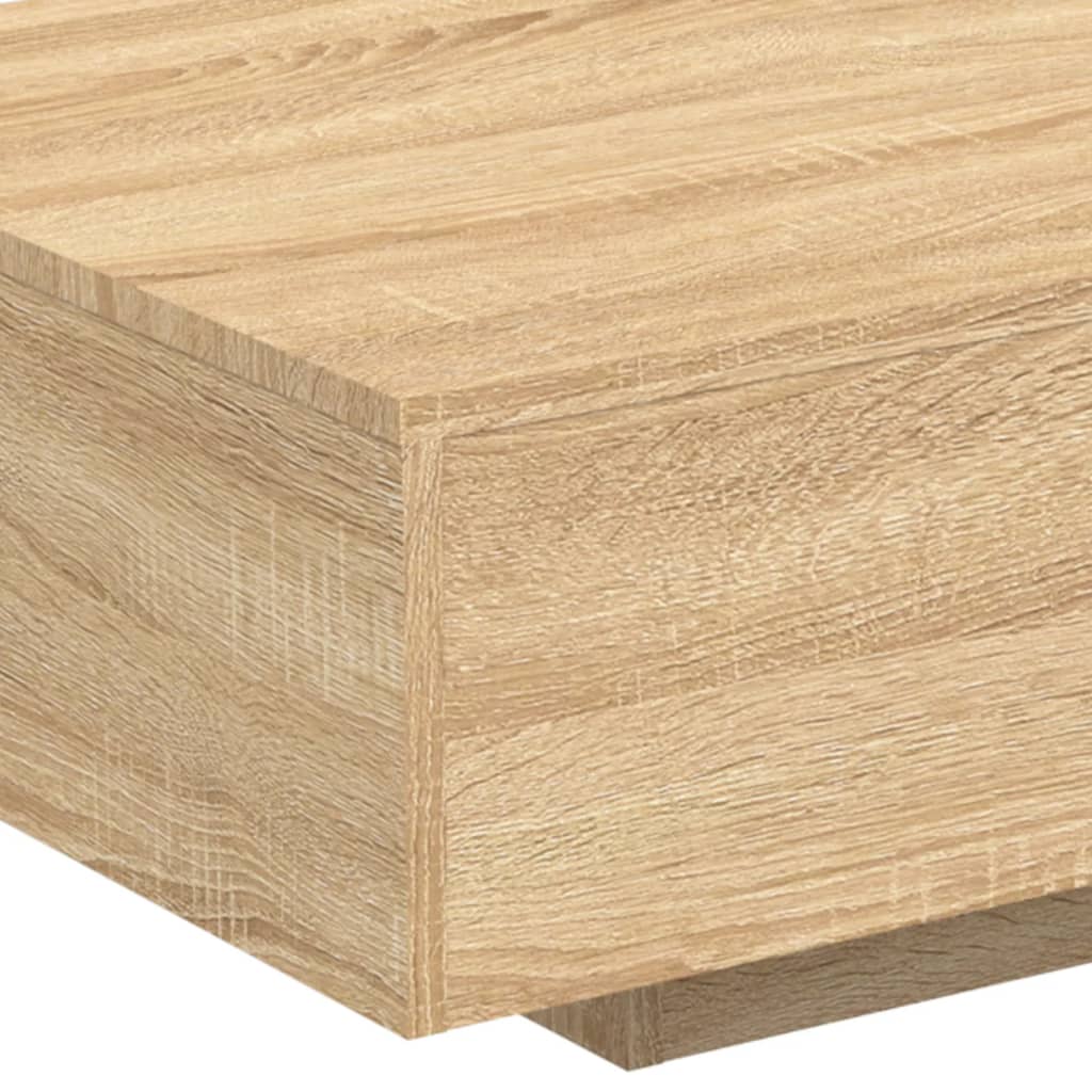 Stolić za kavu s LED svjetlima boja hrasta sonome 85x55x31 cm