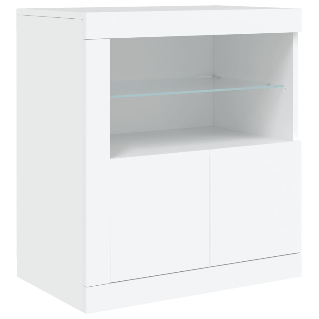 Komoda s LED svjetlima bijela 60,5 x 37 x 67 cm
