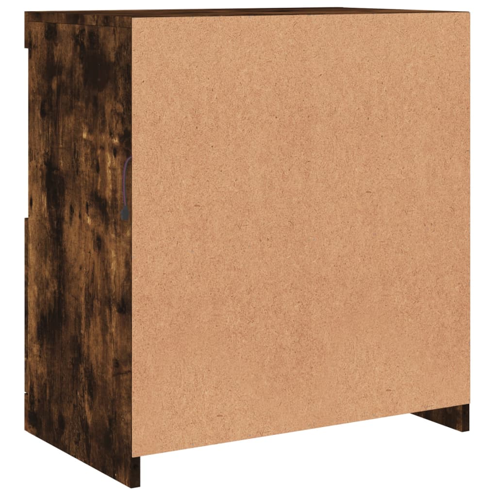 Komoda s LED svjetlima boja dimljenog hrasta 60,5x37x67 cm