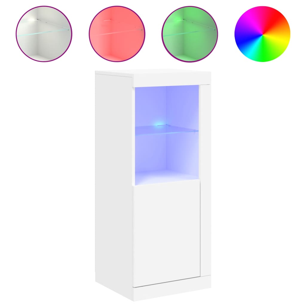Komoda s LED svjetlima bijela 41x37x100 cm
