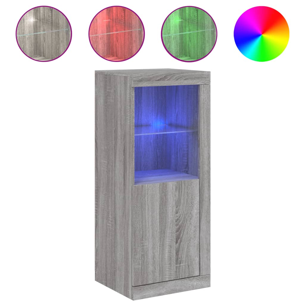 Komoda s LED svjetlima boja sivog hrasta 41x37x100 cm