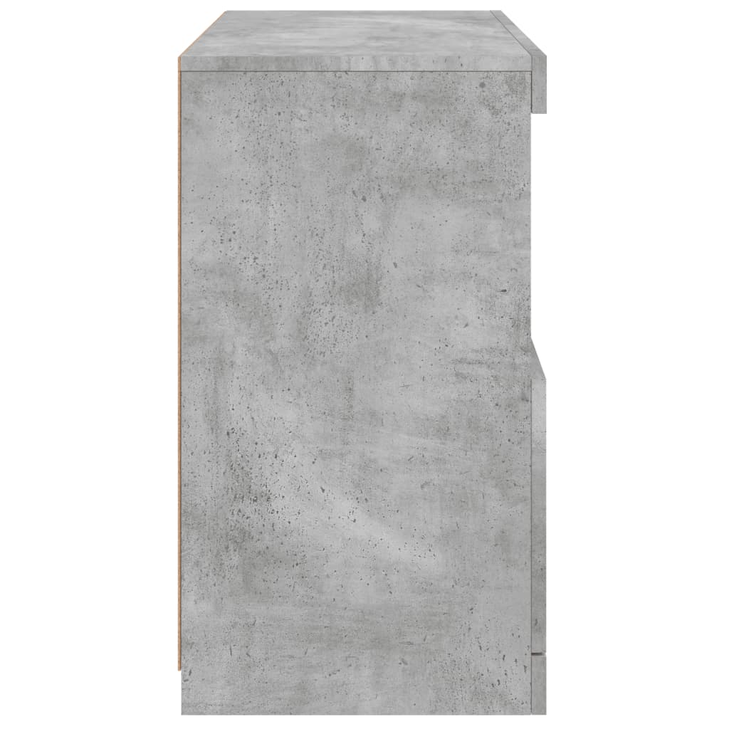 Komoda s LED svjetlima siva boja betona 60x37x67 cm