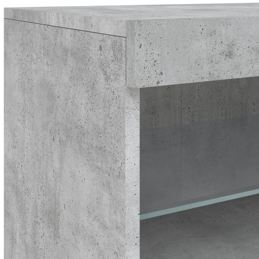 Komoda s LED svjetlima siva boja betona 60x37x67 cm