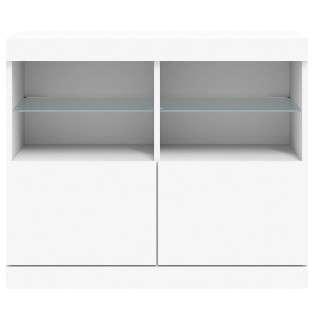 Komoda s LED svjetlima bijela 81x37x67 cm