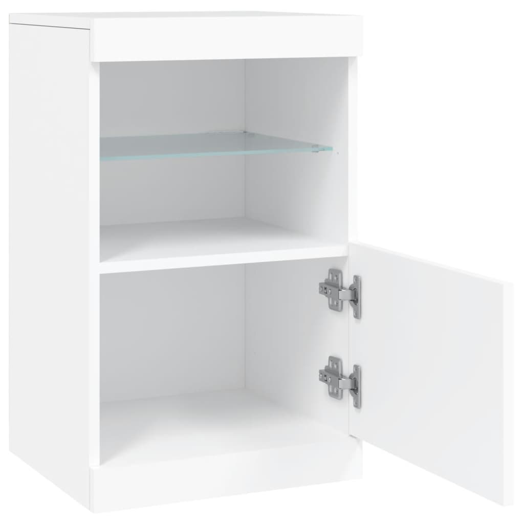 Komoda s LED svjetlima bijela 41x37x67 cm